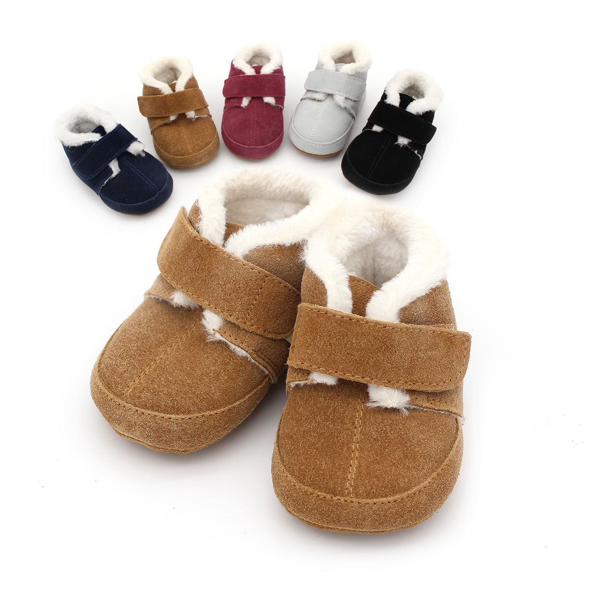 Kids First Education - Botas peludas para bebé, zapatos informales